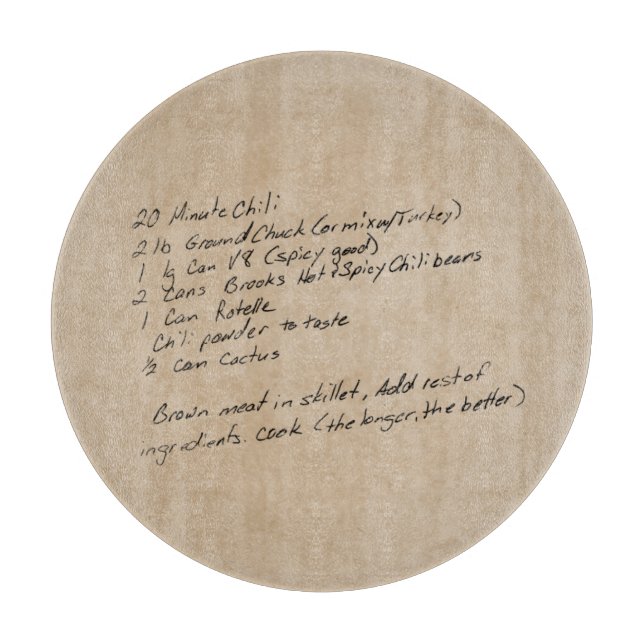 Handgeschriebenes Rezept Family Keepake Custom Fot Schneidebrett (Vorderseite)