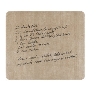 Handgeschriebenes Rezept Family Keepake Custom Fot Schneidebrett