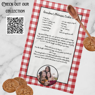 Handgeschriebenes Rezept Keepake Red Buffalo Foto  Geschirrtuch