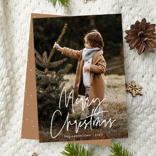 Handgeschriebenes Script Camel Merry Christmas Fot Feiertagskarte