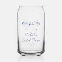 Handgeschriebenes Script Coquette Bow Blue Brautpa