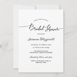 Handgeschriebenes Script-Elegant in Brautpartys Einladung