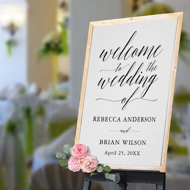 Handgeschriebenes Script Elegant Wedding Welcome S Poster (Von Creator hochgeladen)