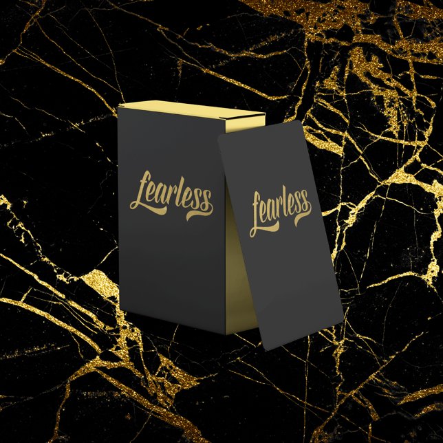 Handgeschriebenes Script Fearless Gold Glitzer Bla Spielkarten (Von Creator hochgeladen)