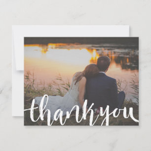 Handgeschriebenes Script-Foto Hochzeit Danke-Card Dankeskarte