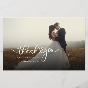 Handgeschriebenes Script-Foto Hochzeit Vielen Dank Briefpapier