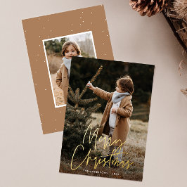 Handgeschriebenes Script Frohe Weihnachten 2 Foto Folien Feiertagskarte