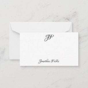 Handgeschriebenes Script Monogram Einfach Personal Mitteilungskarte