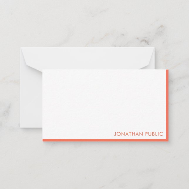 Handgeschriebenes Script Monogram-Elegant Einfach Mitteilungskarte (Vorderseite)