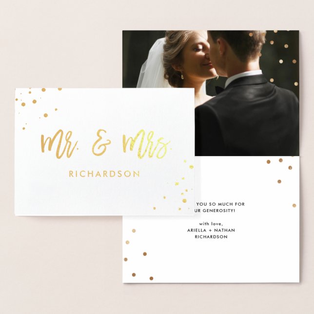 Handgeschriebenes Script | Mr. und Mrs. with Weddi Folienkarte (Anzeige)