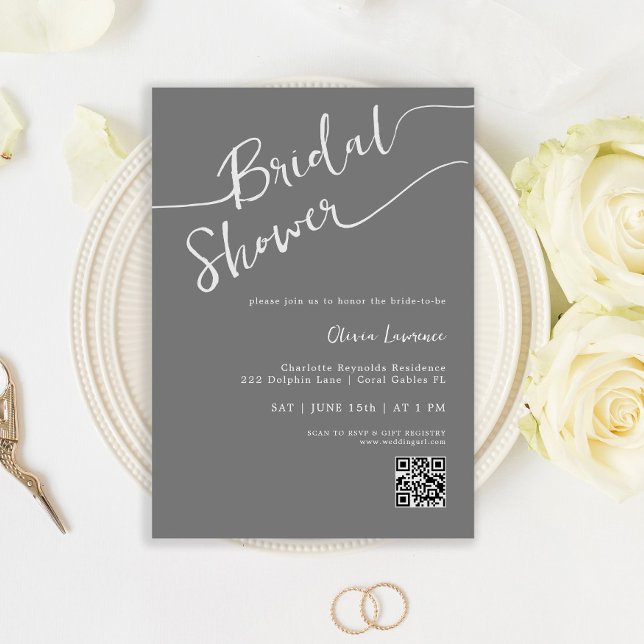 Handgeschriebenes Script QR Brautparty Einladung (Von Creator hochgeladen)
