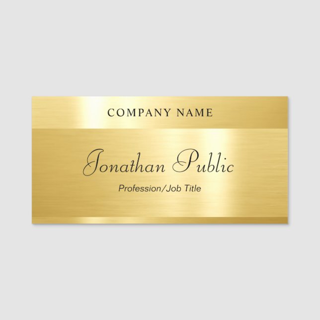 Handgeschriebenes Skript Elegant Modernes Glamour  Namensschild (Vorderseite)