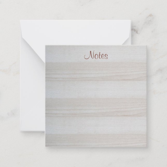 Handgeschriebenes Skript Elegant Template Holzlook Mitteilungskarte (Vorderseite)