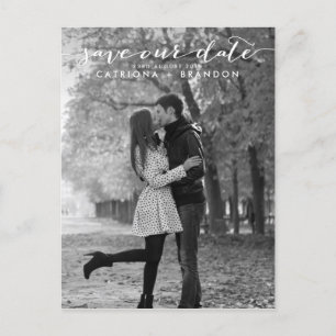 Handgeschriebenes Skript-Foto Rette Unsere Date Po Ankündigungspostkarte