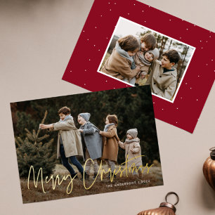 Handgeschriebenes Skript Frohe Weihnachten 2 Foto Folien Feiertagskarte