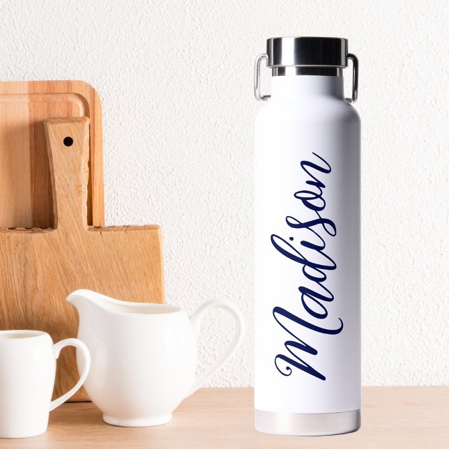 Handgeschriebenes Skript für Navy Blue Name Trinkflasche (Von Creator hochgeladen)