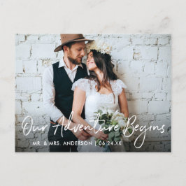 Handgeschriebenes Skript Hochzeit Unser Abenteuer  Postkarte