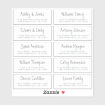 Handgeschriebenes Skript Hochzeitsgast-Adressliste