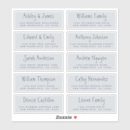 Handgeschriebenes Skript Hochzeitsgast-Adressliste Aufkleber