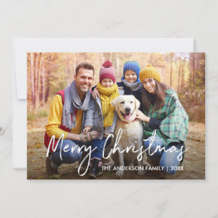 Handgeschriebenes Skript Merry Christmas Foto Feiertagskarte