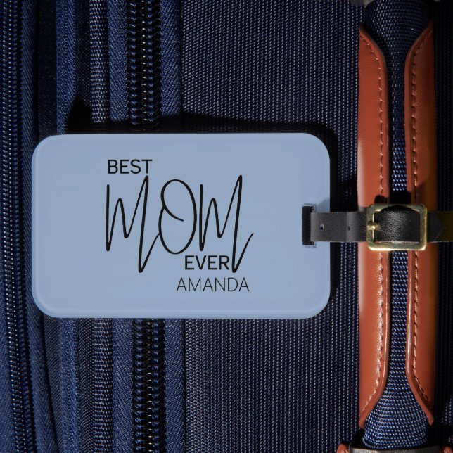 Handgeschriebenes Skript Minimalistisch Beste Mama Gepäckanhänger (Vorderseite Insitu 4)