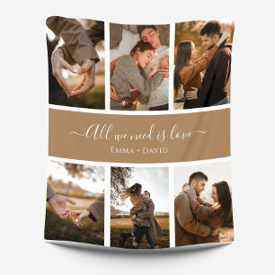 Handgeschriebenes Skript mit den Namen 6-Foto Fleecedecke