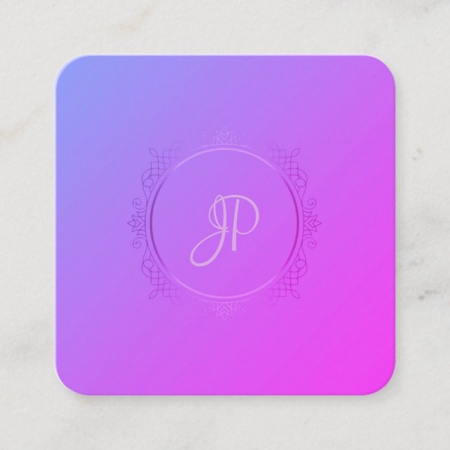 Handgeschriebenes Skript Modern Template Elite Des Quadratische Visitenkarte (Vorderseite)