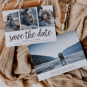 Handgeschriebenes Skript Multi-Foto Save the Date