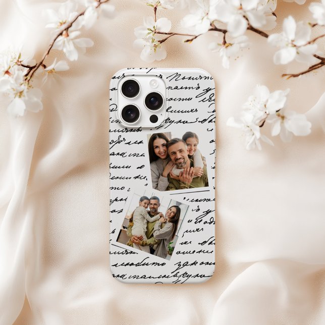 Handgeschriebenes Skript Personalisiertes 2-Foto-L iPhone Hülle (Von Creator hochgeladen)