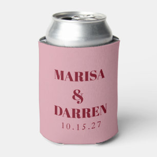 Handgeschriebenes Skript Pink Custom Wedding Dosenkühler