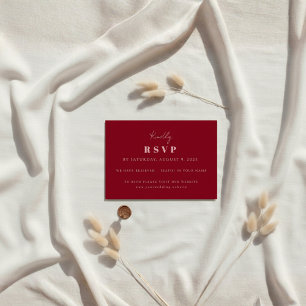 Handgeschriebenes Skript Rosa und Rote Hochzeit RSVP Karte