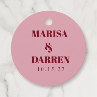 Handgeschriebenes Skript Whimsical Pink Custom Wed Geschenkanhänger
