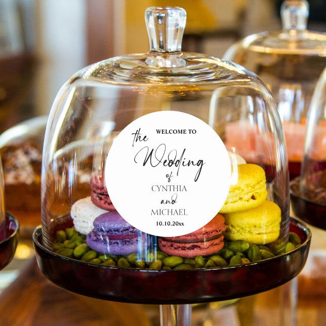 Handgeschriebenes Skript 'Willkommen bei unserer H Runder Aufkleber (Von Creator hochgeladen)