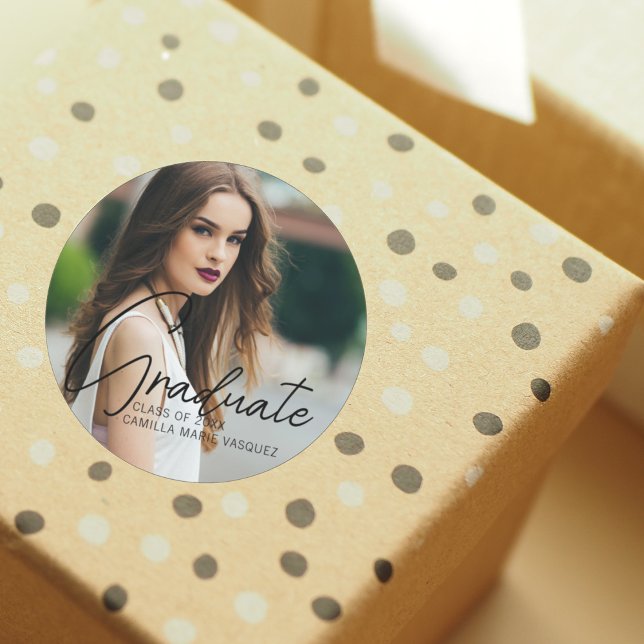 Handgeschriebenes Skriptüberlagerungs-Foto für Chi Runder Aufkleber (Von Creator hochgeladen)