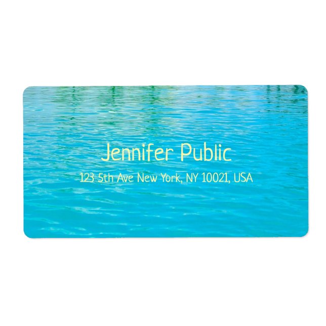 Handgeschriebenes Template Blue Green Sea Water (Vorne)