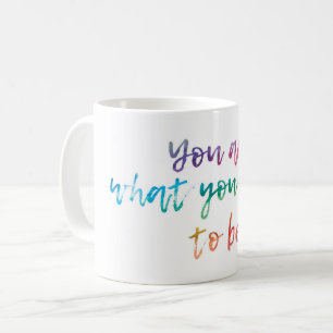 Handgeschriebenes Watercolor-positives Zitat Kaffeetasse
