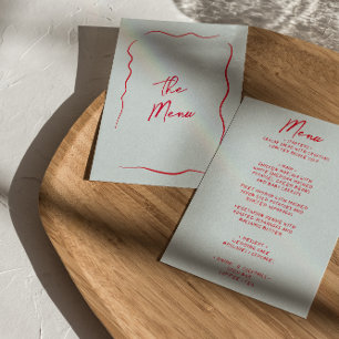 Handgeschriebenes Whimsical Colorful Modern Weddin Menükarte