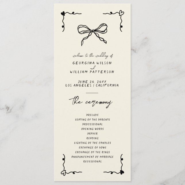 Handgeschriebenes Whimsical-Flachprogramm Programm (Vorderseite)