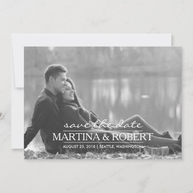 Handgeschriebenes White Script-Save the Date-Foto Save The Date (Vorderseite)