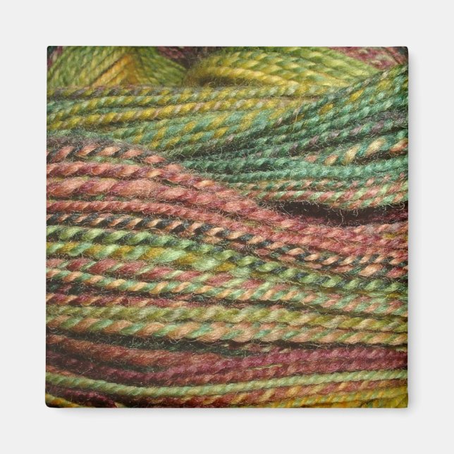 handgesponnene Grüntöne Magnet (Vorne)