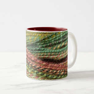 handgesponnene Grüntöne Zweifarbige Tasse