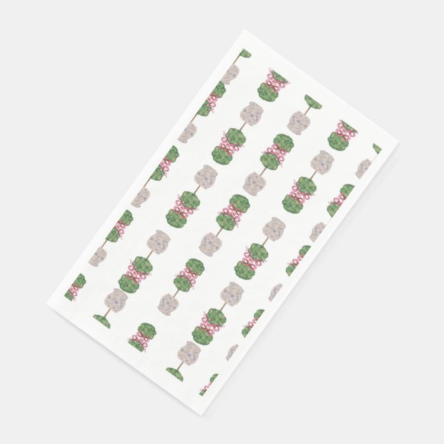 Handgestrichene blauweiße Ingwer-Papier Serviette (Ecke)