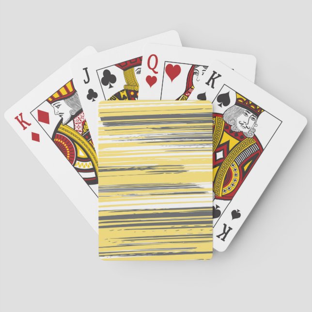 Handgestrichene Linien - gelb Spielkarten (Rückseite)