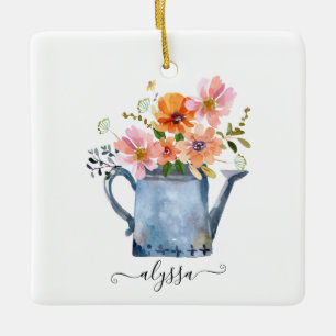 Handgestrichene Wasserfarben Keramikornament