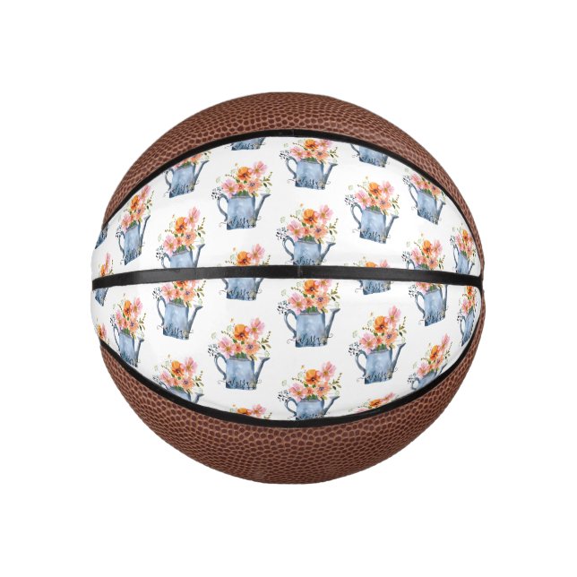 Handgestrichene Wasserfarben Mini Basketball (Vorderseite)