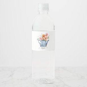 Handgestrichene Wasserfarben Wasserflaschenetikett