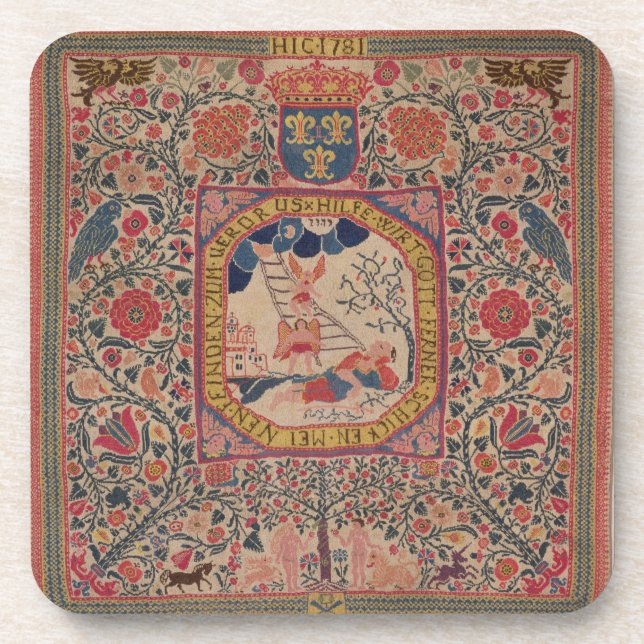 Handgestrickter Teppich, der Jakobs Traum, Elsass Getränkeuntersetzer (Vorderseite)