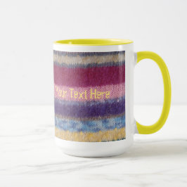 handgestricktes Muster der bunten Streifen Tasse