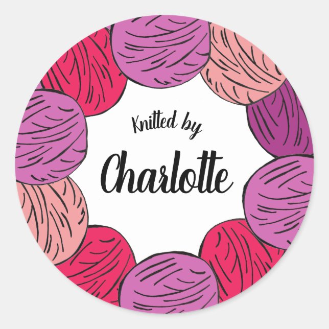 Handgewirkte Wollkugeln Runder Aufkleber (Vorderseite)