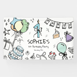 Handgezeichnet 1. Geburtstag Banner
